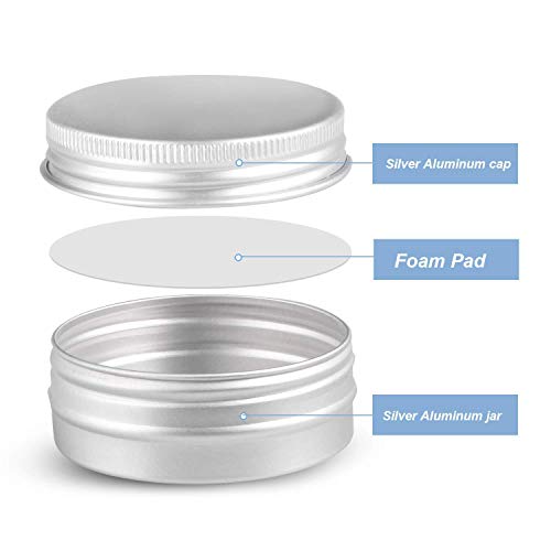 Healthcom 3 Oz 15 Pack 90ml Empty Round Silver Aluminum Tin Cans Metal Steel Tins Screw Top Slip Slide Metal Storage Cosmetic Container Organization for DIY Candles Salve Crafts Spice Tea Gift(90g) - Thumbnail 3