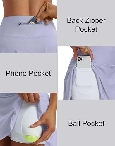 Image of Women's High Waist Pleated Tennis Skirt with 4 Pockets Lightweight Athletic Golf Skorts Skirts for Running Workout