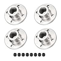 DMiotech 4 Pack 10mm Innen Durchmesser H13D16 Flansch Kupplung Anschluss Starre Leitfaden Welle Unterstützung Kuppler Welle Kupplung mit Schrauben für DIY RC Modell Motoren Silber