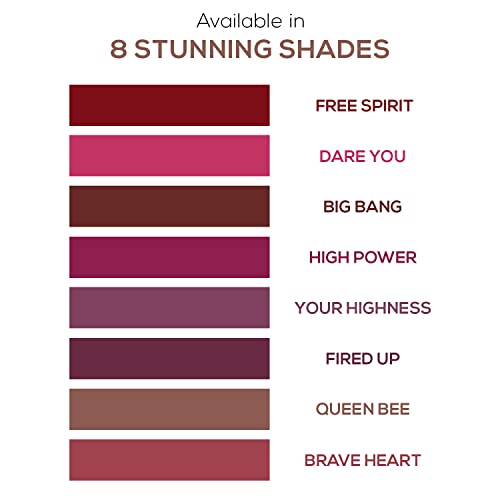 Image of RENEE Stunner Matte Lipstick - Queen Bee 4gm| Intense Color Pay Off, Full Coverage Long Lasting Weightless Velvety Formula with One Swipe Application| Enriched with Vitamin E & Hyaluronic Acid