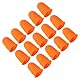 PATIKIL Gummifingerspitzen, 15er-Pack Silikon-Daumen-Fingerschutz-Fingerspitzenabdeckungen Schutzpolster Fingerhüte für Büro, Zählen, Nähen, Orange M Größe