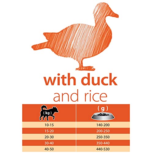 Premium Trockenfutter für Hunde mit Ente und Reis für Erwachsene mittlerer und großer Rassen, 500 g