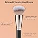 TEOYALL Domed Foundation Brush, Soft Dense Synthetic Bristles Blending Brush for Liquid Cream Foundation Bronzer Contour