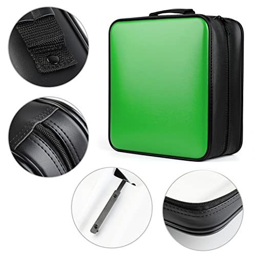 Timcorr Cd Case Dvd Holders Storage - 432 Capacity Hard Plastic Dvd Case Holder Organizer Portable Storage Case Disc Holder Folder Blu Ray Album Sleeves For Car Home Travel | Audio Music (Green) #TOP3