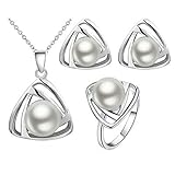 Juego de Joyas de Perlas Artificiales de Gran Tamaño de 6 Colores Triángulo Juego de Pendientes de Bo