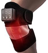 GINEKOO Heated Knee and Shoulder Massager, Heated Knee Brace Wrap with Massage for Knee and Shoul...