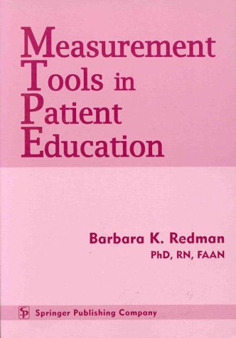 Measurement Tools in Patient Education 0826198600 Book Cover