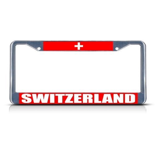 qidushop - Marco para matrícula de Metal con Bandera de Suiza