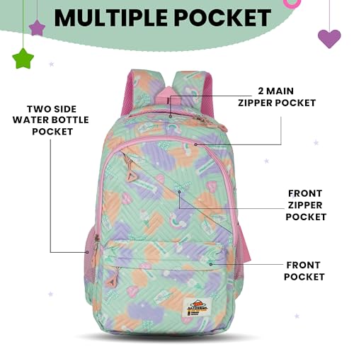 Image of Storite 3 PCS Kids School Backpack Set for Girls & Boys | 17 Inch Lightweight Backpack with Lunch Box & Pencil Case | Ice creame Print School Bag for Elementary, Middle & High School