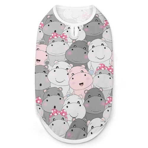 ペット服 カバ 河馬柄 犬服 ペットウェア Tシャツ パーカー 袖なし 犬の服 タンクトップ タンクトップ クールベスト 通気性 ファッション S-2XL