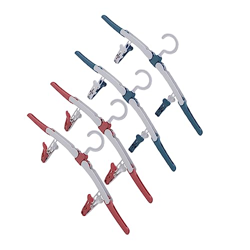 Cabilock Portable Clothing Hangers 4 Pack Foldable Clothes Drying Rack Space Saving Socks Drying Rack Multi-Function Organizer for Travel