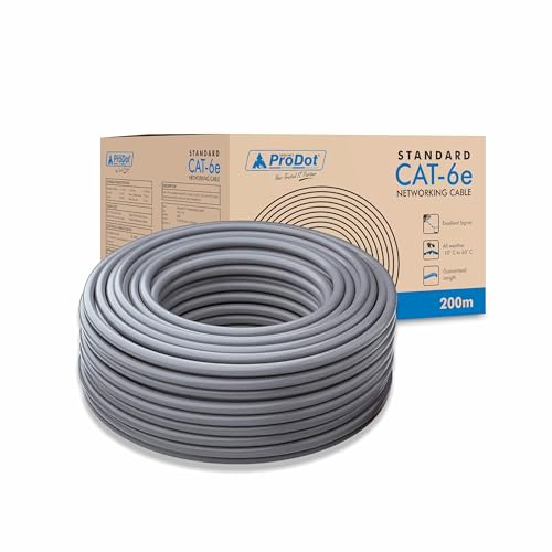 Image of ProDot Cat 6e 200m Ethernet Cable /LAN Cable /Network Cable I High Speed 250MHZ I Weatherproof /UV Resistant I RJ45 Lan Cable I -10 To 60 Weather I Solid Conductor I 4 Pair Without Connector