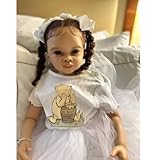 BALOLO 30 Inch Reborn Baby Dolls, Realistic Reborn Doll with Soft Vinyl and Cloth Body Lovely Black Skin Girl Toddler Dolls Handmade Birthday Gift My Little Sweetheart
