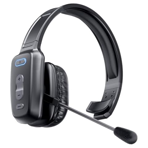 LEAYU Bluetooth Headset with Noise Canceling Cover