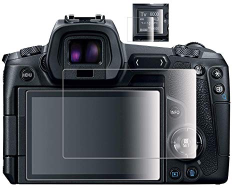 Komet Protector de pantalla de cristal compatible con Canon EOS R EOSR LCD + pantalla de hombro, película de cristal templado para Canon eosr cámara digital (4 unidades)
