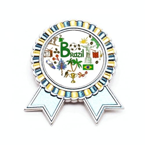 Broche Brésil Landscap en forme de cœur le cadeau idéal en métal taille M