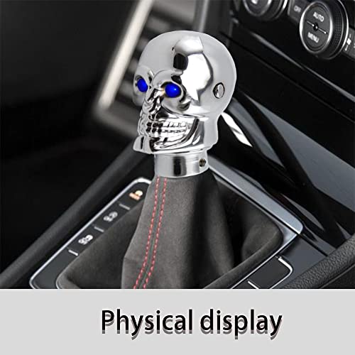Asubha Skull Shift Knob, Skull Gear Shift Head Resin Shifter Knob, Automatic Car Stick Shift Handle, Universal Skull Head Gear Shift Knobs Fit Most Automatic Transmissions (Blue) #TOP6