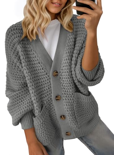 Dokotoo Gray Cardigan Sweaters for Women 2025...