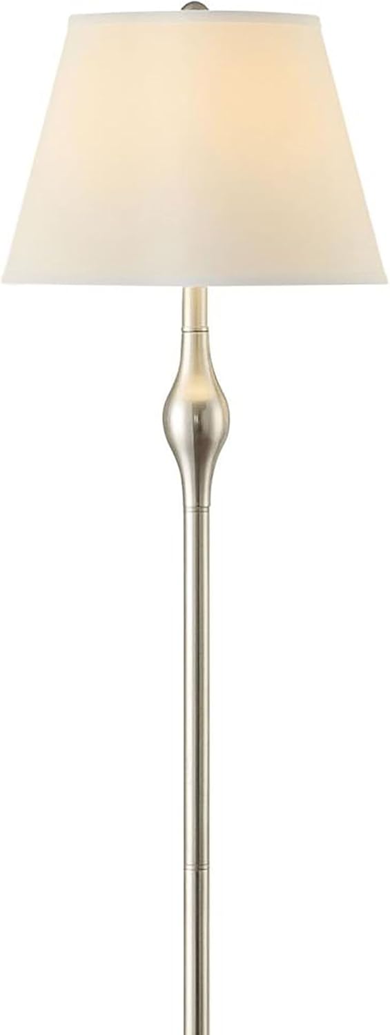 Elegant 3-Piece Lamp Set for a Cozy Home, Featuring Brushed Nickel Finish and Soft Beige Shades, Living Rooms or Offices