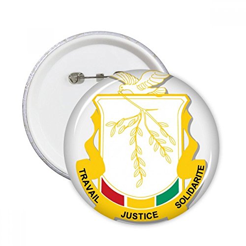 Badge National Guinée en lot de 5 broches rondes XXL multicolores pour customiser les vêtements