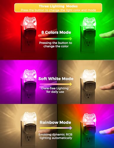 Image of L LOHAS LED Night Light for Kids, Gamepad Shape Night Lights Plug into Wall