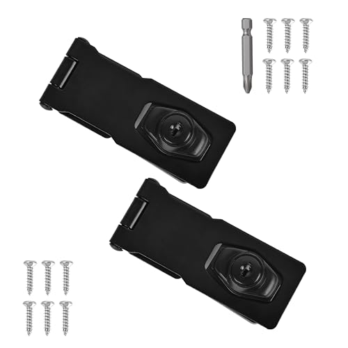 Image of 2 Pcs keyed Hasp Lock,3 inch keyed hasp Locks Twist knob keyed Locking hasp for Cabinet Small Door,Hasp Lock with Keys,Metal Safety Hasp Latches (2 Pcs Black, 3 inch)