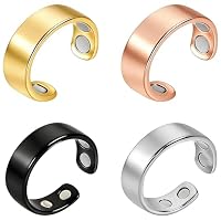 JazRvr 4 Stück Vital Ring, Vitalring, Vitalring Magnet Wechseljahre, Hochwertiger Edelstahl, Verbesserte Schlafqualität, Stresslinderung, Offenes Design, Männer Und Frauen Allgemein