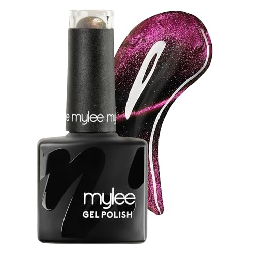 Mylee Cat Eye Gel Nail Polish 8ml [Amulet] - Magnetic, Glitter, Holographic, UV/LED Nail Art Manicure Pedicure, Professional, Salon & Home Use, Long Lasting & Easy to Apply, Vegan & Cruelty Free