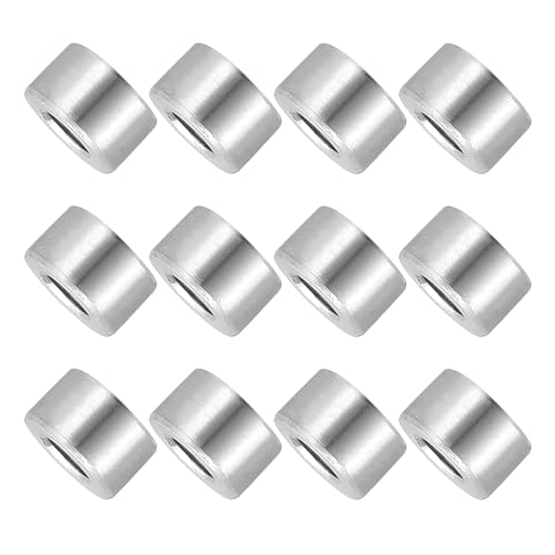 PATIKIL 12 Pcs Stainless Steel Spacers, 5mm ID x 10mm OD x 6mm Height 304 Stainless Steel Bushing Screw Standoff Unthreaded Round Spacer for 3/16" M5 Screws Bolts Nuts
