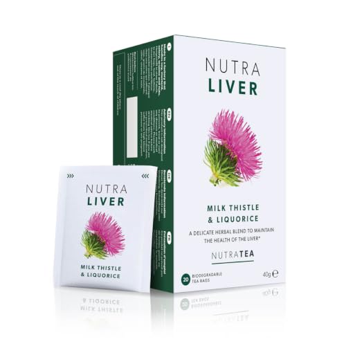 NUTRALIVER - Liver Detox Tea | Liver Cleanse Tea – For Liver Cleansing and Liver Support – Includes Milk Thistle, Turmeric & Fennel - 40 Enveloped Tea Bags - by Nutra Tea - Herbal Tea - (2 Pack)