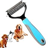 🔎📌【FUNCIONAMIENTO INNOVADOR CON CALIDAD PREMIUM】 - Las microcuchillas del interior del cepillo evitan que se dañe la capa superior del pelaje del animal. Ayuda a tu peludo mientras se produce la muda de pelo muerto. Este peine perro está hecho de material respetuoso con el medio ambiente TPR. Lleva 9+17 dientes en acero inoxidable resistente. El mango lleva en sus lados una goma suave para que no se resbale al usar el cepillo para perros, gatos, conejos...