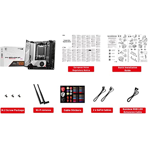 Image of MSI MPG B650I Edge WiFi Computer Gaming Motherboard (AM5, Mini-ITX, DDR5, PCIe 4.0, M.2, SATA 6Gb /s, USB 3.2 Gen 2, HDMI, Wi-Fi 6E, AMD Ryzen 7000 Series) AMD PC Motherboards (Renewed)
