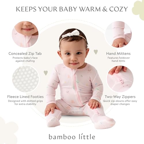 Image of Bamboo Little Soft Baby Footie Pajamas, Baby Clothes, Newborn Sleepers, 95% Viscose and 5% Spandex, 0-24 Months