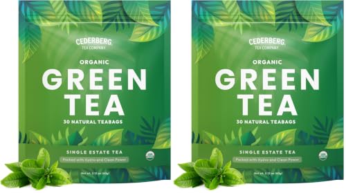Image of Cederberg Tea Company Organic Green Tea - 30 Tea Bags | Organic Herbal Tea From Single Origin | Eco-Friendly Tea Bags | Non-GMO Gluten Free Tea With Zero Sugar (Pack of 2)