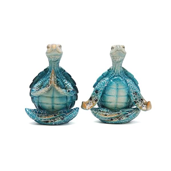 Hodao 2pcs sea turtle yoga figurines decoration summer meditating sea turtle decor spring garden turtle crafts turtle yoga figurines for home office decoration birthday gifts for mom grandmawomen  urban country home decor