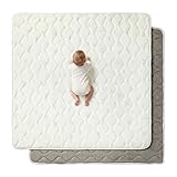 Fortella プレイマット ベビーマット 120×120cm 極厚2cm 防音 滑り止め 折りたたみ 赤ちゃん用 クッション 衝撃吸収 お昼寝マット プレイペン用 ベビーサークル用 北欧風 おしゃれ 圧縮梱包 出産祝い (フォレスト/ベージュ)