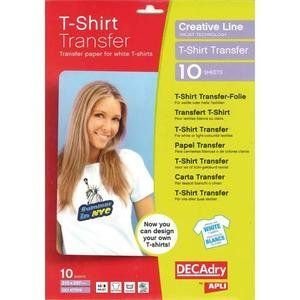 Transferts pour tee-shirt blanc Decadry OCI4770 papier jet d'encre