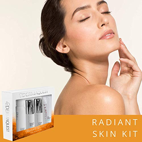 Dermaquest Radiant Skin Protective Anti Aging Facial Kit - Antioxidant Face Wash, Hyaluronic B5 Serum, Retinol Vitamin C Serum, Zinc Oxide Spf50 Sunscreen #TOP4