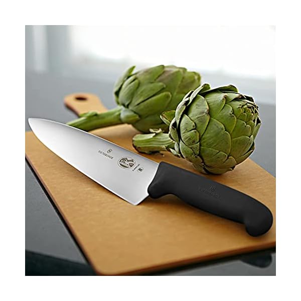 Victorinox Fibrox Pro Chef's Knife, 8Inch, Black, Including Gourmetian