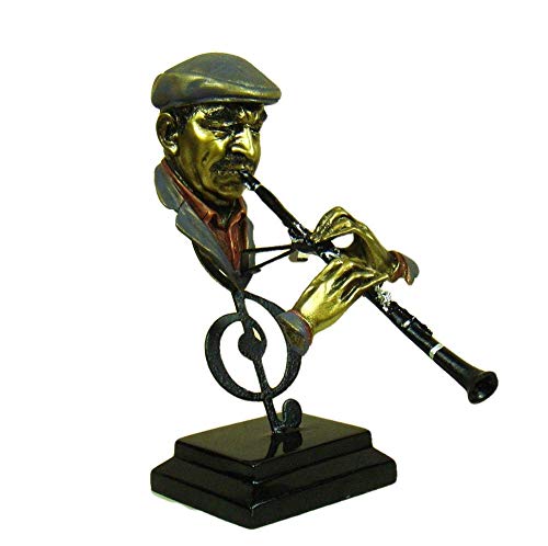 Figurine joueur de flûte déco salon moderne pour étagère et bureau