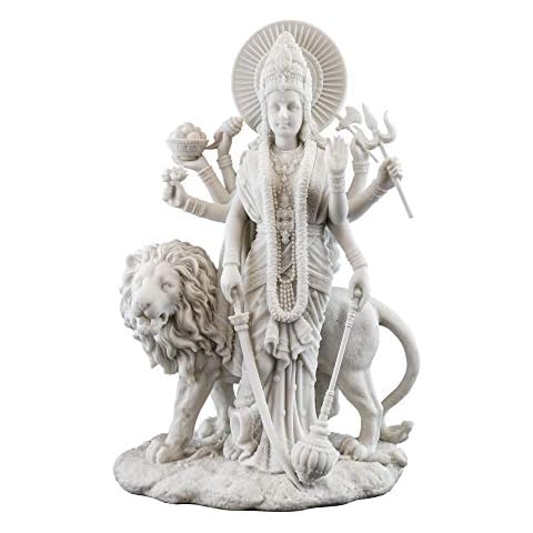 Durga Female Hindu Statue with Lion Cover