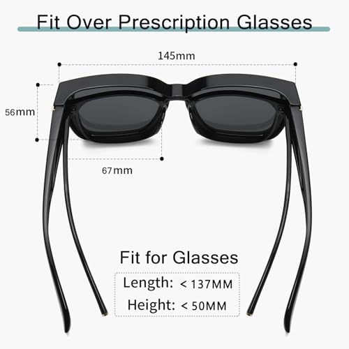 Fit Over Polarized Glasses Sunglasses for Women Men Sun Glasses Trendy Square Frame Wrap UV400 Protection for Driving Riding3