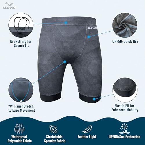 Image of SLOVIC Swimming Shorts for Men | Swimming Costume for Men | Swim Trunk, Boys Swim Suit for Boys Easy Adjustable, Breathable, Quick Drying Shorts, Running