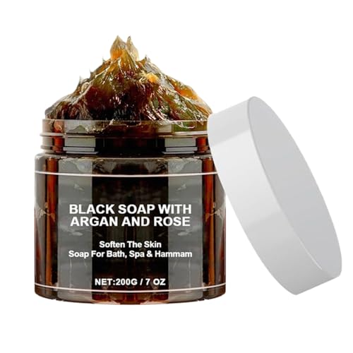 Moroccan Black Soap Moroccan Soap M-oroccan Body Scrub Black So-ap Dispenser Bathroom Exfoliating Shower Gel For Soft Skin Deep Cleaning For Whole Body Organic Long Lasting Fragrance Cleansing