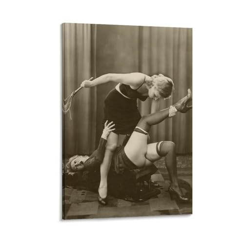 Vintage BDSM Art Spanking Erotic Retro 7 Canvas Wall Art Poster For Room Aesthetic And Decor Poster For Bedroom Living Room Bathroom Kitchen Office Decor 16x24inch(40x60cm) Frame-style