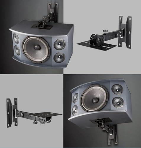Image of Softline Pro Heavy-Duty Wall Mount Swivel Brackets Angle Adjustable Speaker Mounts Supports Up to 45 kg Ideal for Bookshelf & Surround Speakers (SP WB588)