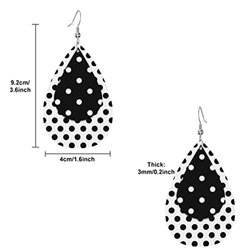 Faux Leather Earrings Teardrop Dangle Earrings PU Leaf Earring Lightweight For Women3