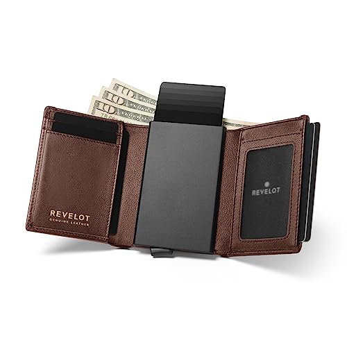 Unisex Trifold Cardholder Wallet/Genuine Leather Wallet / W5 (Coffee)