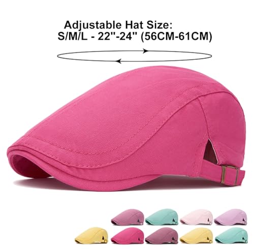 Image of Cotton Newsboy Cap,Breathable Ivy Gatsby Cabbie Beret Hat for Men's Women Driving Hunting Golf