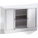 Bisley Armoire à rideaux Euro, largeur 1000 mm, 1 tablette, gris clair - Armoire Armoire métallique Armoire à rideaux Armoires Armoires métalliques Armoires à rideaux Armoire basse Armoire de bureau Armoire universelle Armoires basses Armoires de bureau